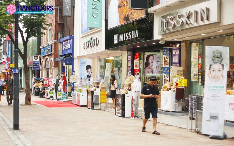 Các thương hiệu mỹ phẩm tại Myeongdong rất đa dạng
